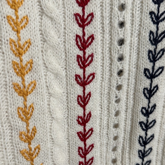 Boden Cream Sweater with Multicolor Embroidery - Picture 3 of 8